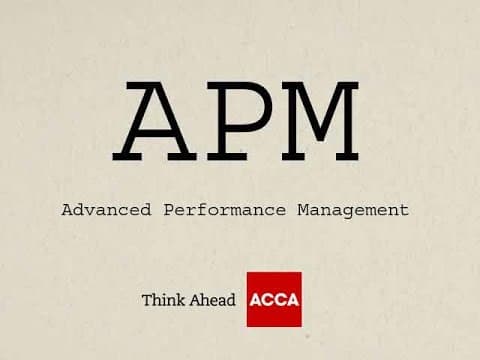 Advanced Performance Management (APM/P5) - ACCA