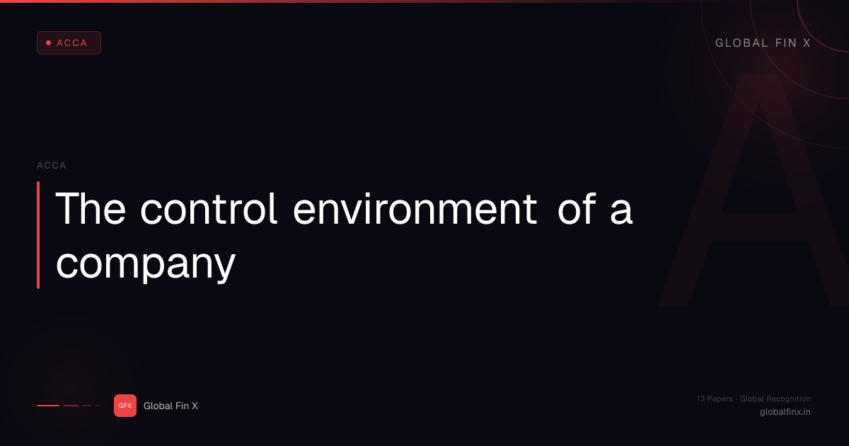 The control environment of a company | Global Fin X