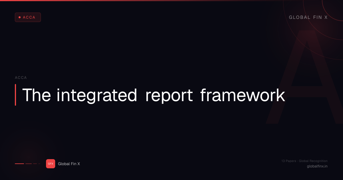 The integrated report framework | Global Fin X